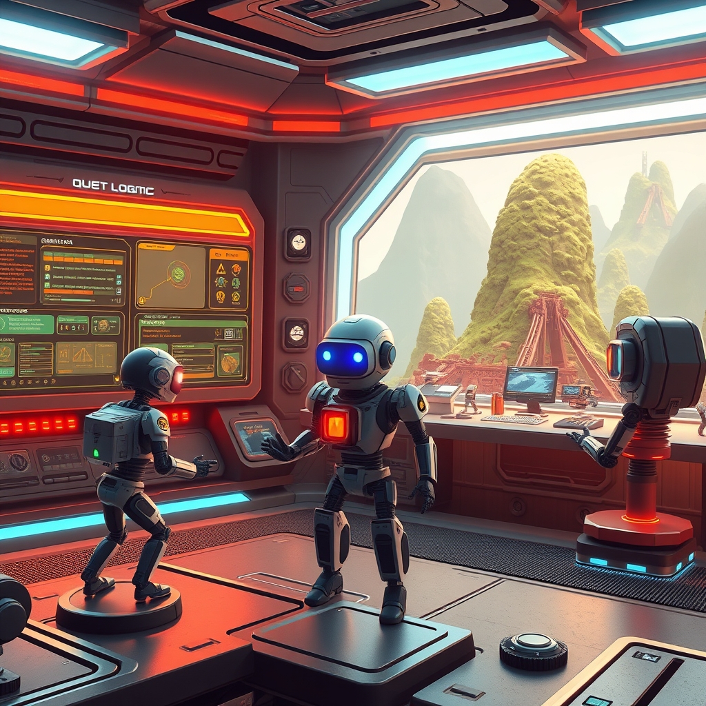 A creator dashboard with quest, camera, and droid tools