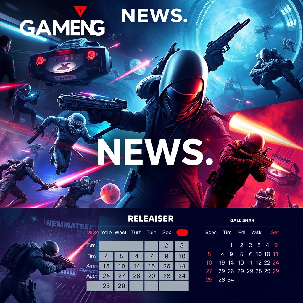Sci-fi and fantasy game releases arranged on a digital storefront calendar